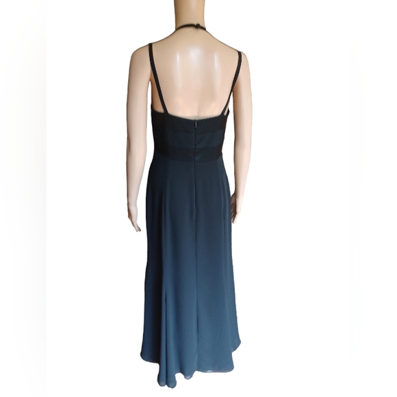 Gillian Womens Sleeveless Flowing Black Maxi Dress Semisheer V Neck Size 4 - Picture 6 of 11